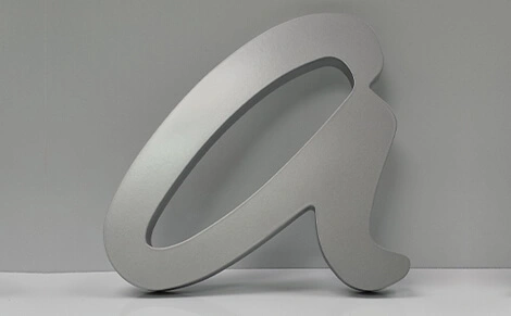 lettre "a" en komacel coloris gris alu