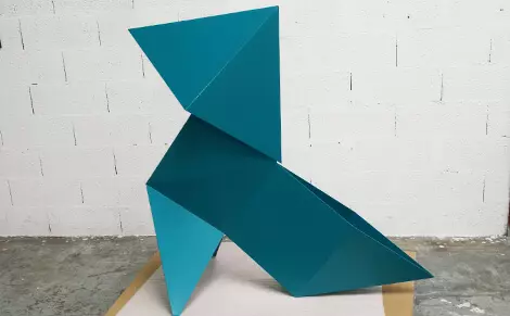 thermolaquage sur cocotte en origami coloris bleu